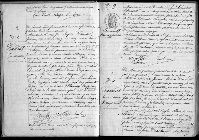 ETAMPES. Décès : registre d'état civil (1874). 