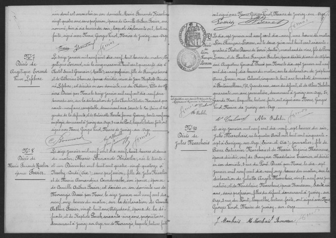 JUVISY-SUR-ORGE. - Décès : registre d'état civil. 