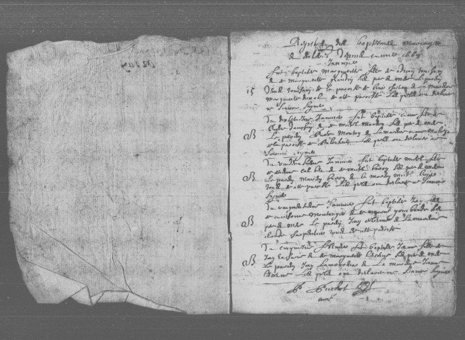 ORSAY. Paroisse Saint-Martin : Baptêmes, mariages, sépultures : registre paroissial (1668-1739). [Lacunes : B.M.S. (1671-1682, 1685-1692, 1717-1736)]. 