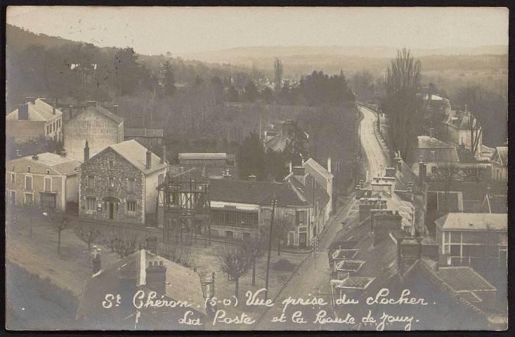 SAINT-CHERON.- La poste et la route de Jouy, 1909.