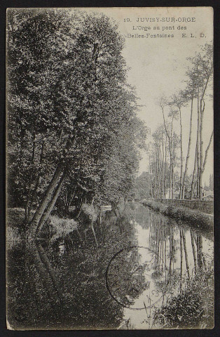 JUVISY-SUR-ORGE.- L'Orge au pont des Belles Fontaines (27 décembre 1914).