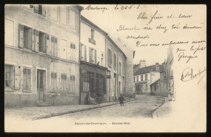 SAULX-LES-CHARTREUX. - Grande rue. Edition bréger, 1903, 1 timbre à 10 centimes. 