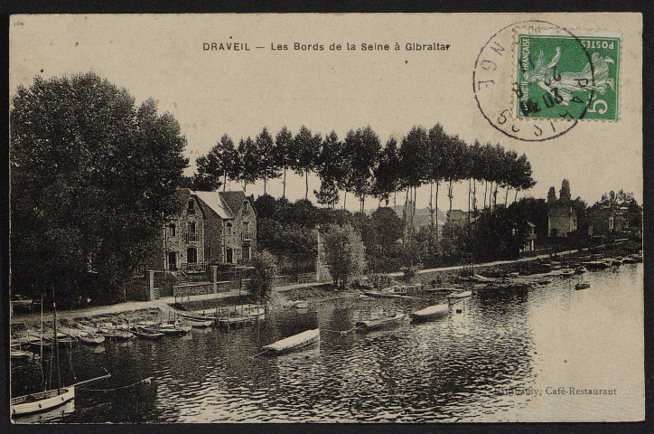 Draveil.- Les bords de la Seine à Gibraltar (22 août 1911). 