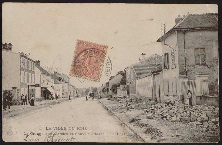 VILLE-DU-BOIS (LA). - La Granges aux cercles et route d'Orléans (3 décembre 1904).