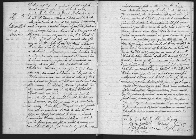 ETAMPES.- Mariages : registre d'état civil (1899). 