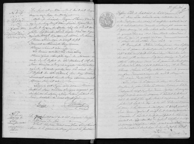 BREUX-JOUY. Naissances, mariages, décès : registre d'état civil (1852-1860). 