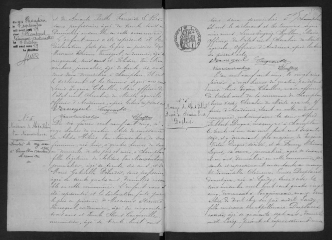 CHAMPLAN.- Naissances, mariages, décès : registre d'état civil (1905-1918). 