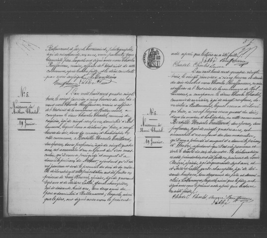 BALLANCOURT-SUR-ESSONNE. Naissances, mariages, décès : registre d'état civil (1883-1885). 