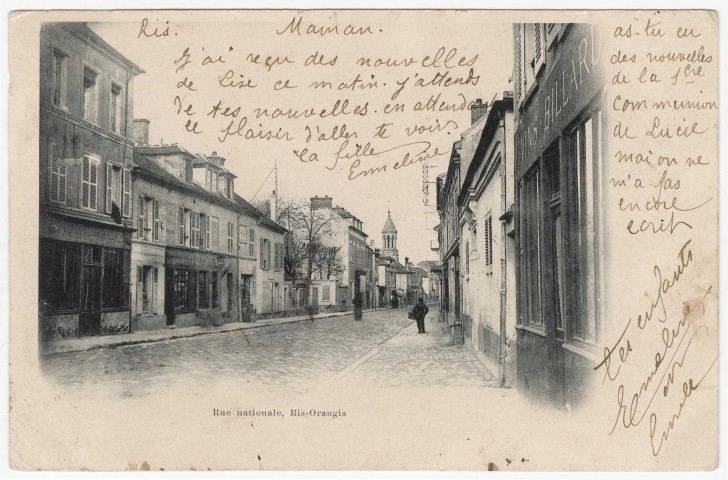 RIS-ORANGIS. - Rue Nationale [Editeur Bréger, 1903, timbre à 10 centimes]. 