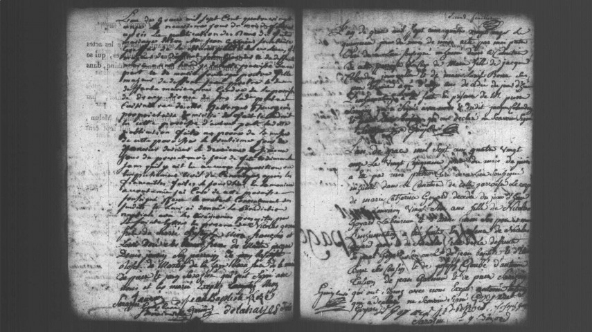 NAINVILLE-LES-ROCHES. Paroisse Saint-Aubin : Baptêmes, mariages, sépultures : registre paroissial (1700-1791). [Lacunes : B.M.S. (1704-1736, 1740, 1765-1772, 1786)]. 