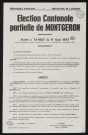 MONTGERON. - Arrêté préfectoral n° 72-4637 du 11 août 1972 portant convocation du collège électoral pour l'élection cantonale partielle de Montgeron des 17 et éventuellement 24 septembre 1972, 11 août 1972. 