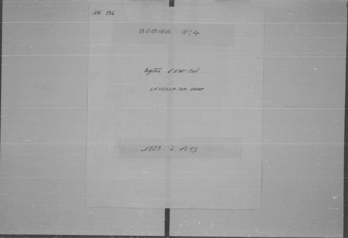 LEUVILLE-SUR-ORGE. - Registres paroissiaux et d'état-civil : naissances, mariages, décès [an XII (1803-1804)-1826]. 