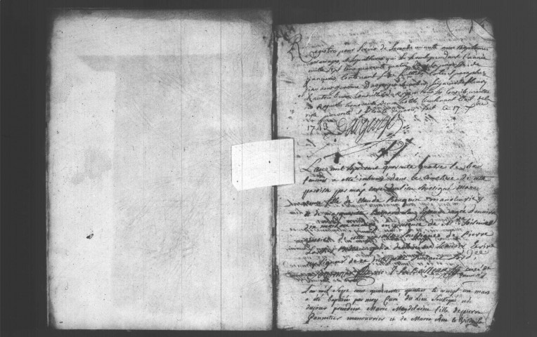 JANVRY. Paroisse Notre-Dame du Carmel : Baptêmes, mariages, sépultures : registre paroissial (1744-1761). 