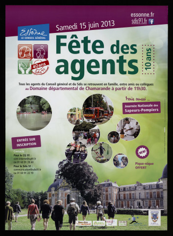 Essonne [conseil général]. - Fête des agents au Domaine départemental de Chamarande, samedi 15 juin 2013 à partir de 11h 30. 