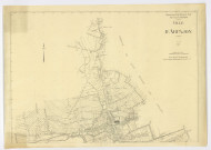 Fonds de plan topographique d'ARPAJON dressé et dessiné par GEOFFROY, géomètre-expert, vérifié par M. DIXMIER, ingénieur-géomètre, feuille 2, Service d'Urbanisme du département de SEINE-ET-OISE, [vers 1943]. Ech. 1/2.000. N et B. Dim. 0,76 x 1,07. 