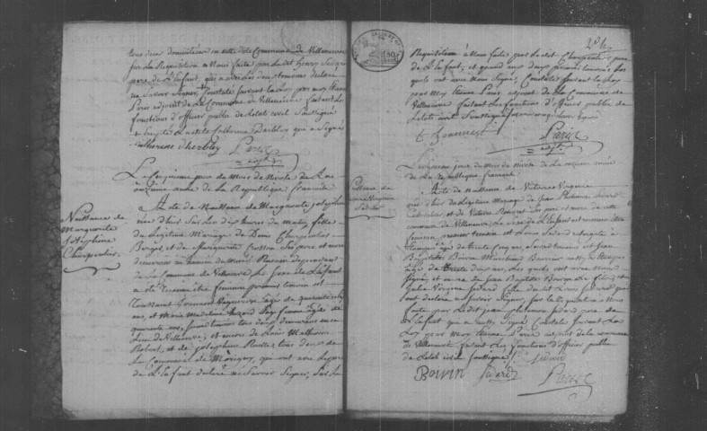 VILLENEUVE-SUR-AUVERS. Naissances, mariages, décès : registre d'état civil (an XI-1824). 