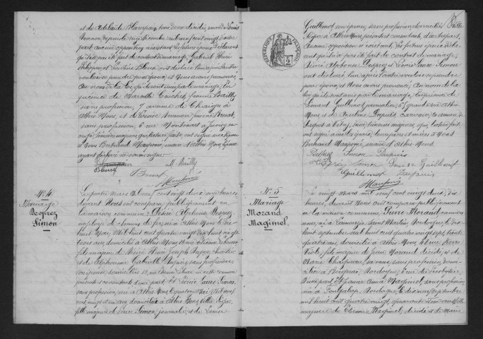 ATHIS-MONS.- Mariages : registre d'état civil (1922). 