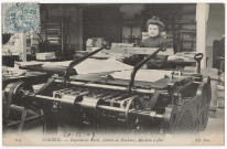 CORBEIL-ESSONNES. - Corbeil - Imprimerie Crété, atelier de brochure, machine à plier. Editeur ND, 1907, 1 timbre à 5 centimes. 