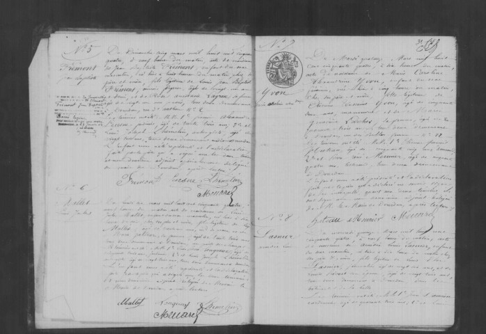 DOURDAN. Naissances, mariages, décès : registre d'état civil (1854-1857). [D. (1857), voir début du registre suivant 4E947]. 