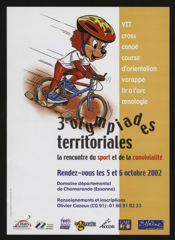 CHAMARANDE. - Troisièmes olympiades territoriales. La rencontre du sport et de la convivialité, Domaine départemental, 5 octobre-6 octobre 2002. 
