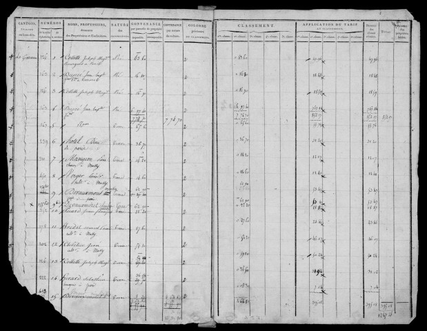 MASSY. - Tableau indicatif [cadastre rénové en 1955]. 