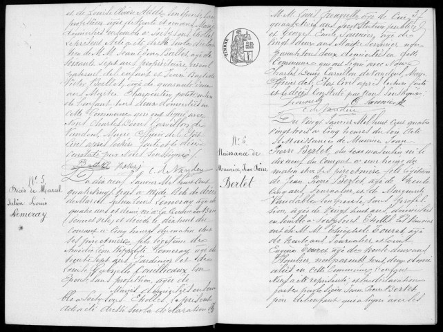 SOISY-SUR-SEINE. Naissances, mariages, décès : registre d'état civil (1883-1887). 