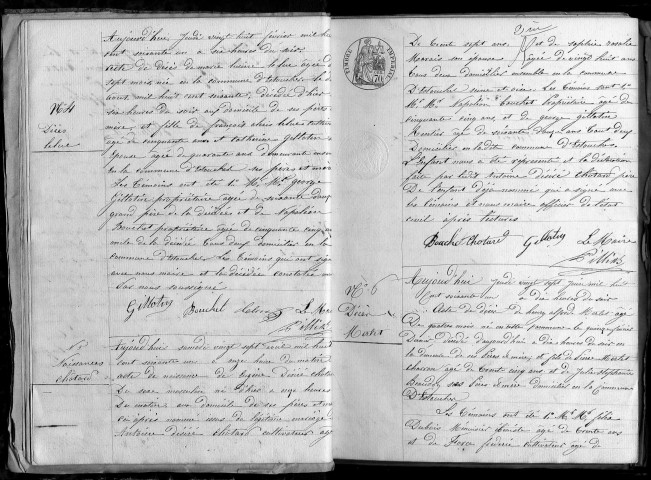 ESTOUCHES. Naissances, mariages, décès : registre d'état civil (1861-1875). 