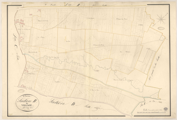 SAINT-CHERON. - Section B : Village (le), 4e feuille. 