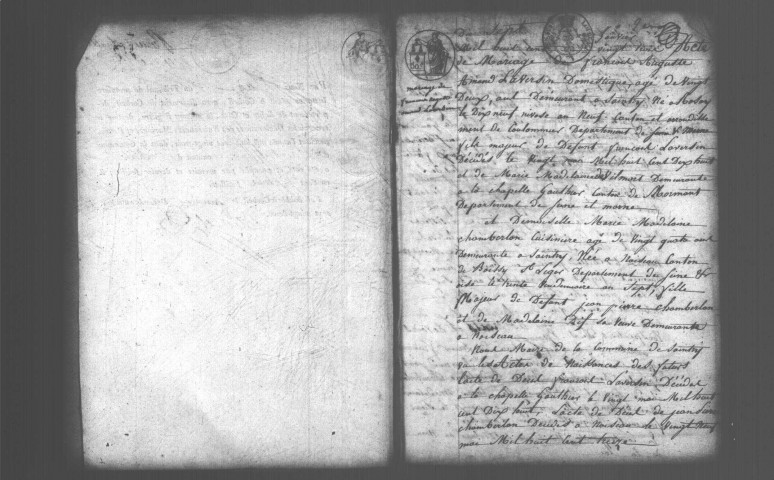 SAINTRY-SUR-SEINE. Naissances, mariages, décès : registre d'état civil (1823-1834). 