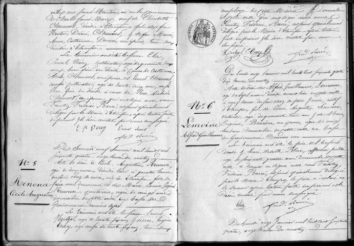 ETAMPES. Décès : registre d'état civil (1864). 
