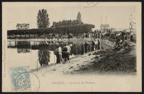 VIGNEUX-SUR-SEINE.- Le lac et les pêcheurs (8 avril 1904).