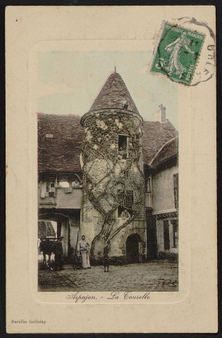Arpajon.- La tourelle de l'ancien château (14 février 1911). 