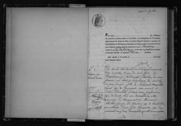 NOZAY. Naissances, mariages, décès : registre d'état civil (1873-1892). 
