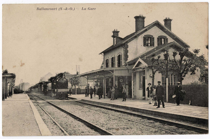 BALLANCOURT-SUR-ESSONNE. - La gare, Vignolle, 1915, 7 lignes, 10 c, ad. 
