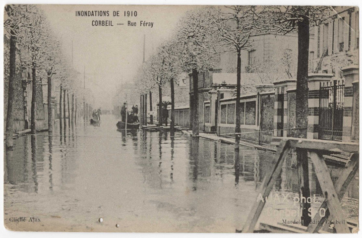 CORBEIL-ESSONNES. - Inondations de 1910. Rue Féray, Mardelet. 