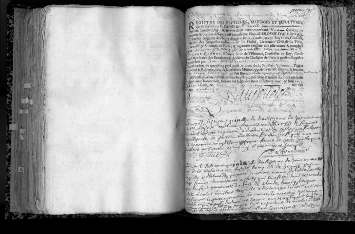 DRAVEIL. - Copie des actes paroissiaux de la collection communale (1715-1736) [copie réalisée par un lecteur]. 