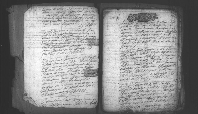 ETAMPES. Paroisse Saint-Gilles : Baptêmes, mariages, sépultures : registre paroissial (1697-1729). [Lacunes : B.M.S. (1699-1702, 1704-1715)]. 