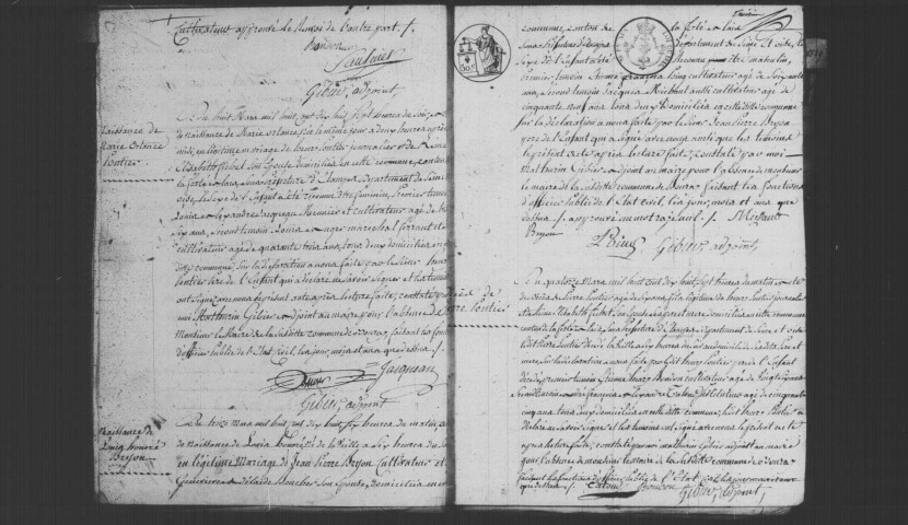BOURAY-SUR-JUINE. Naissances, mariages, décès : registre d'état civil (1818-1832). 