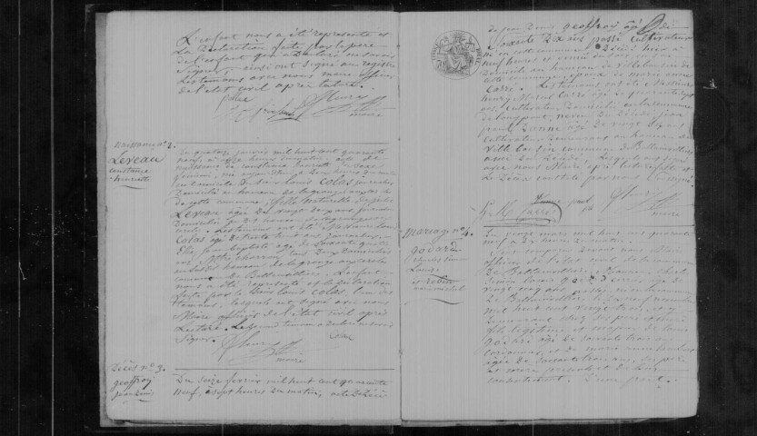 BALLAINVILLIERS. Naissances, mariages, décès : registre d'état civil (1849-1861). 