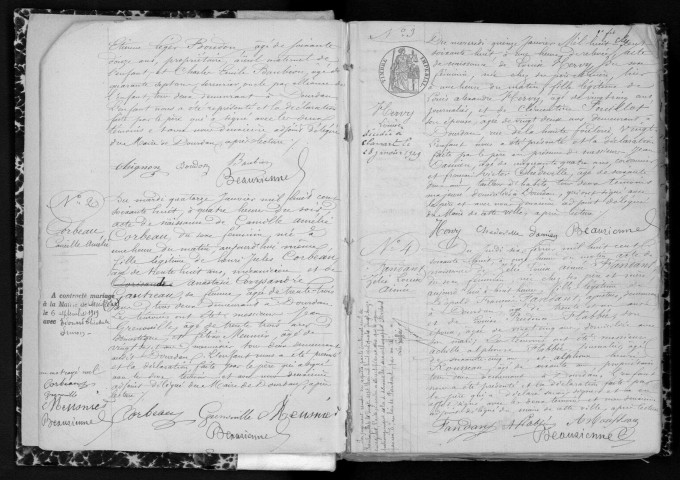 DOURDAN. Naissances, mariages, décès : registre d'état civil (1868-1871). 