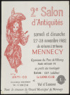 MENNECY. - 2ème salon d'antiquités, Gymnase du Parc de Villeroy, 27 novembre-28 novembre 1982. 
