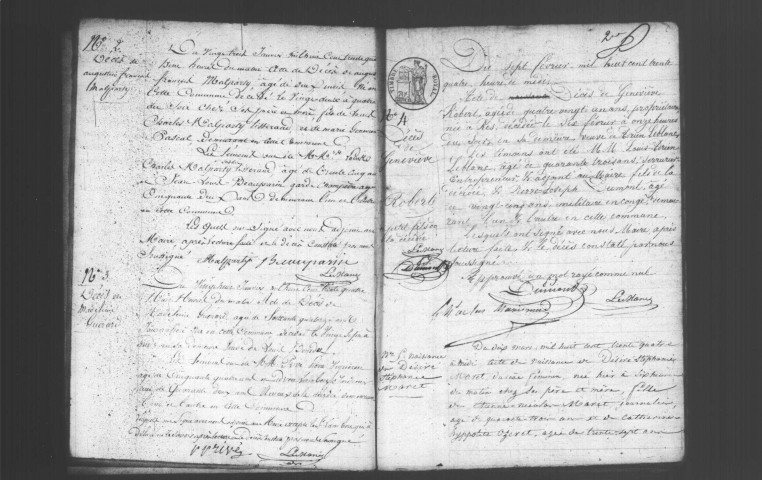 EVRY. Naissances, mariages, décès : registre d'état civil (1834-1847). 