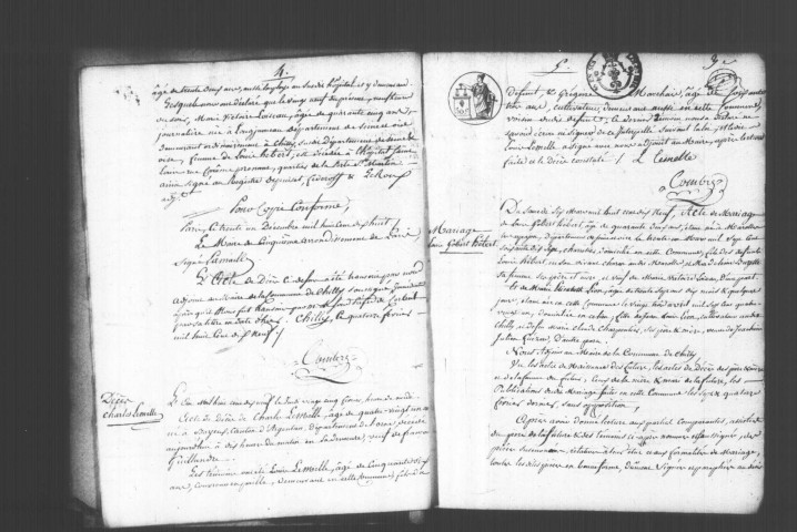 CHILLY-MAZARIN. Naissances, mariages, décès : registre d'état civil (1819-1835). 