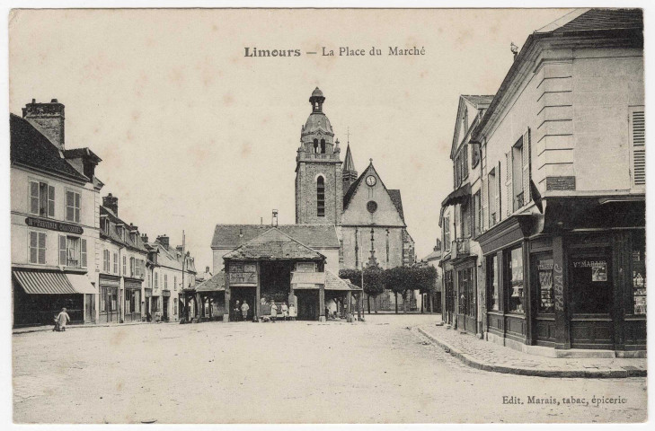 LIMOURS-EN-HUREPOIX. - La place du Marché Marais, cl. 19A22e. 