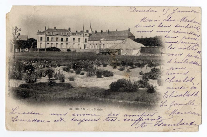 DOURDAN. - La mairie. Boutroue (1902), 4 lignes, ad. 