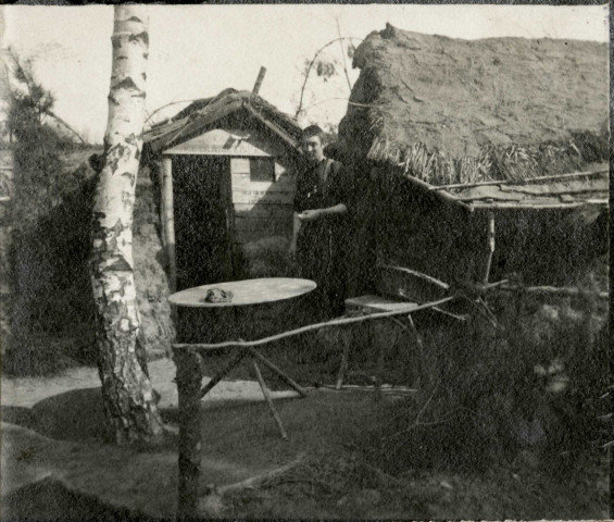 Maisons rustiques : photographie noir et blanc.