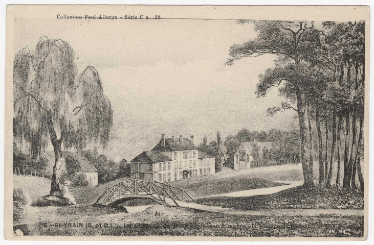 SAINT-VRAIN. - Le château de Billy (d'après dessin). Edition Seine-et-Oise artistique et pittoresque, collection Paul Allorge. 