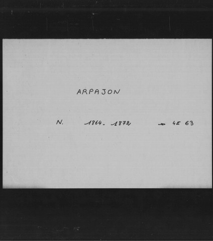 ARPAJON. Naissances : registre d'état civil (1864-1872). 