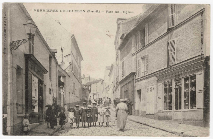 VERRIERES-LE-BUISSON. - Rue de l'église [Editeur Pouydebat, 1905]. 