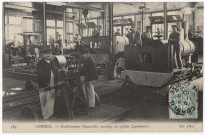 CORBEIL-ESSONNES. - Corbeil - Etablissement Decauville, montage des petites locomotives. Editeur N D, 1907, 1 timbre à 5 centimes. 